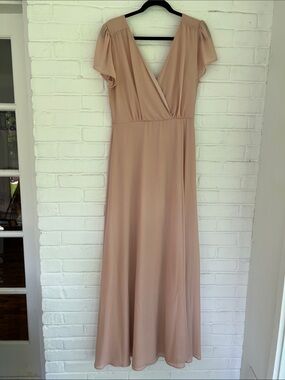Lulu's Dusty Blush Wrap Maxi Dress